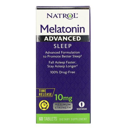 Natrol, Melatonin, Advanced Sleep, Time Release, 10 mg, 60 Tablets