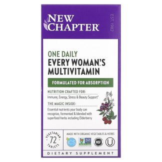 New Chapter, One Daily Every Woman's Multivitamin, 72 Vegetarian Tablets