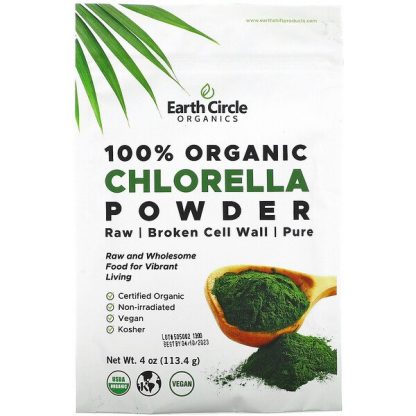 Earth Circle Organics, 100% Organic Chlorella Powder, 4 oz (113.4 g)