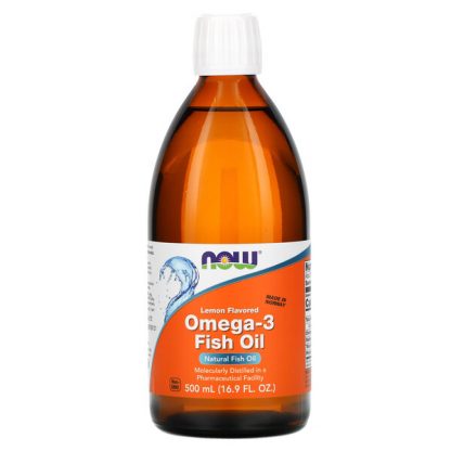 NOW Foods, Omega-3 Fish Oil, Lemon Flavored, 16.9 fl oz (500 ml)