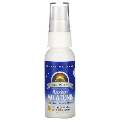 Source Naturals, Sleep Science, NutraSpray Melatonin, Orange Flavor, 1.5 mg, 2 fl oz (59.14 ml)