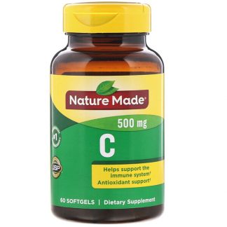 Nature Made, Vitamin C, 500 mg, 60 Softgels