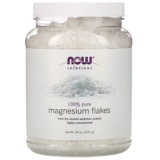 NOW Foods, Solutions, Magnesium Flakes, 100% Pure, 3.37 lbs (1531 g)