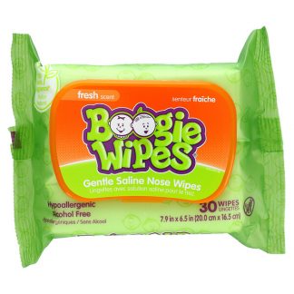 Boogie Wipes, Gentle Saline Nose Wipes, Fresh Scent, 30 Wipes