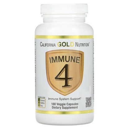 California Gold Nutrition, Immune 4, Immune System Support, 180 Veggie Capsules