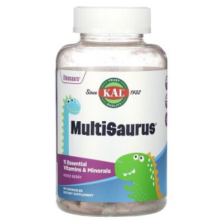 KAL, Dinosaurs, MultiSaurus, Mixed Berry, 90 Chewables