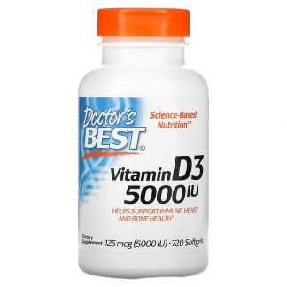 Doctor's Best, Vitamin D3, 125 mcg (5,000 IU), 720 Softgels