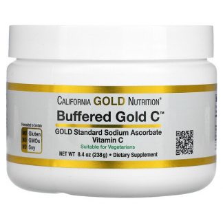 California Gold Nutrition, Buffered Gold C, Non-Acidic Vitamin C Powder, Sodium Ascorbate, 8.40 oz (238 g)