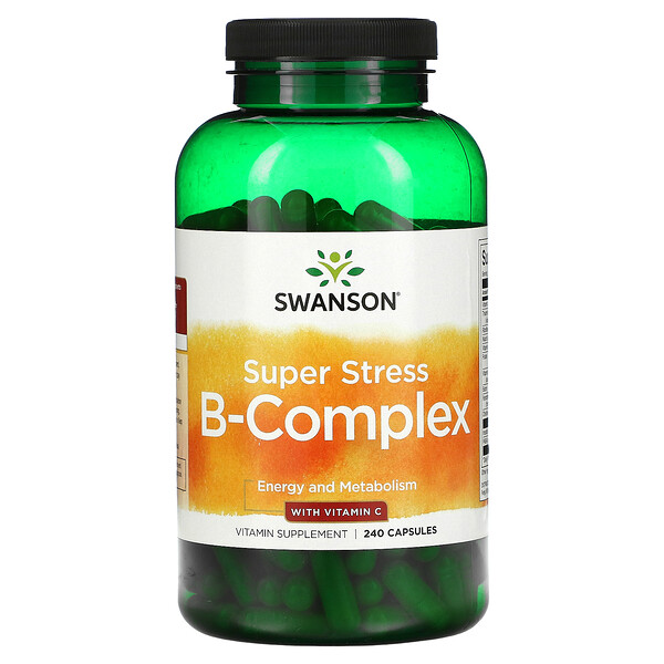 Swanson, Super Stress B-Complex With Vitamin C, 240 Capsules Singapore