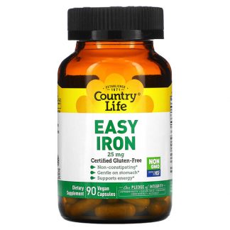 Country Life, Easy Iron, 25 mg, 90 Vegan Capsules