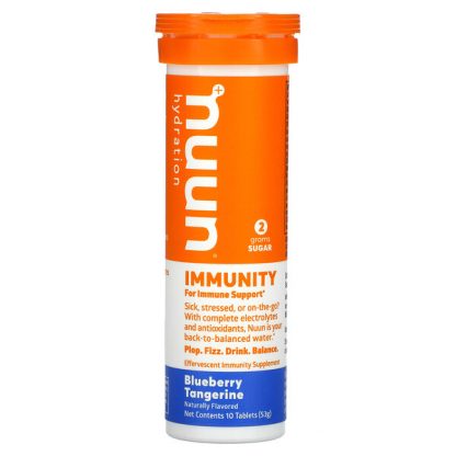 Nuun, Hydration, Immunity, Effervescent Immunity Supplement, Blueberry Tangerine, 10 Tablets