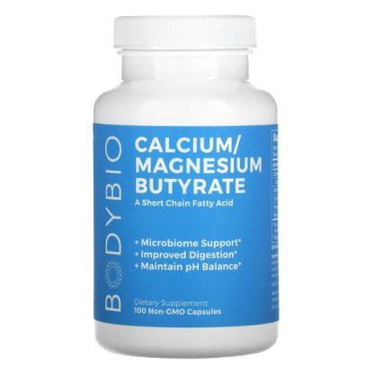 BodyBio, Calcium/ Magnesium Butyrate, 100 Non-GMO Capsules