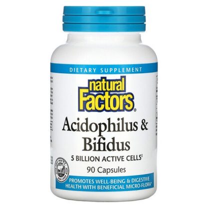 Natural Factors, Acidophilus & Bifidus, 5 Billion, 90 Capsules