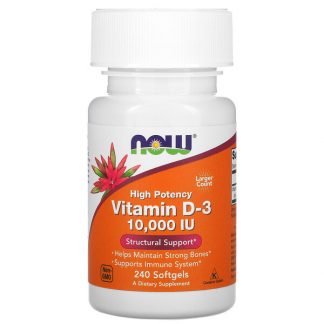 NOW Foods, Vitamin D-3, 250 mcg (10,000 IU), 240 Softgels