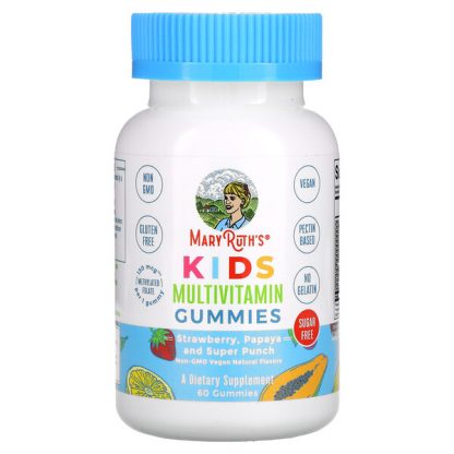 MaryRuth Organics, Kids Multivitamin Gummies, Strawberry, Papaya And Super Punch, 60 Gummies