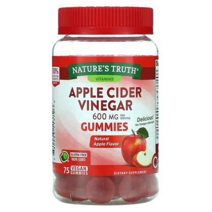 Nature's Truth, Apple Cider Vinegar, Natural Apple, 600 mg, 75 Vegan Gummies