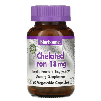 Bluebonnet Nutrition, Chelated Iron, 18 mg, 90 Vegetable Capsules