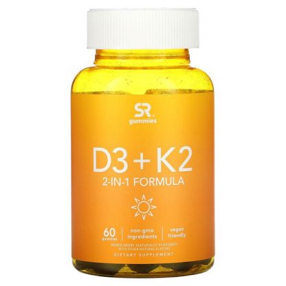 Sports Research, D3 + K2, 2-In-1 Formula, Mixed Berry, 60 Gummies