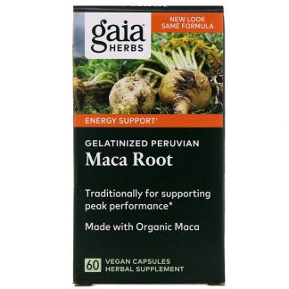 Gaia Herbs, Gelatinized Peruvian Maca Root, 60 Vegan Capsules