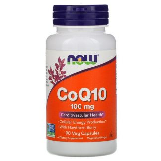 NOW Foods, CoQ10 with Hawthorn Berry, 100 mg, 90 Veg Capsules