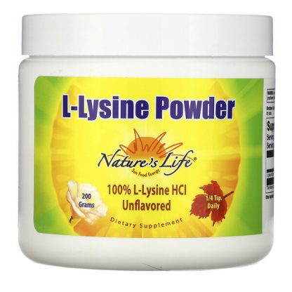 Nature's Life, L-Lysine Powder, Unflavored, 200 g