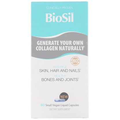 BioSil by Natural Factors, Advanced Collagen Generator, 60 Small Vegan Liquid Capsules