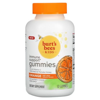 Burt's Bees, Kids, Immune Support Gummies, Orange, 50 Gummies