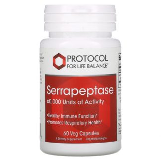 Protocol for Life Balance, Serrapeptase, 60,000, 60 Veg Capsules