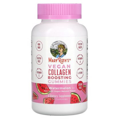 MaryRuth Organics, Vegan Collagen Boosting Gummies, Watermelon, 90 Gummies