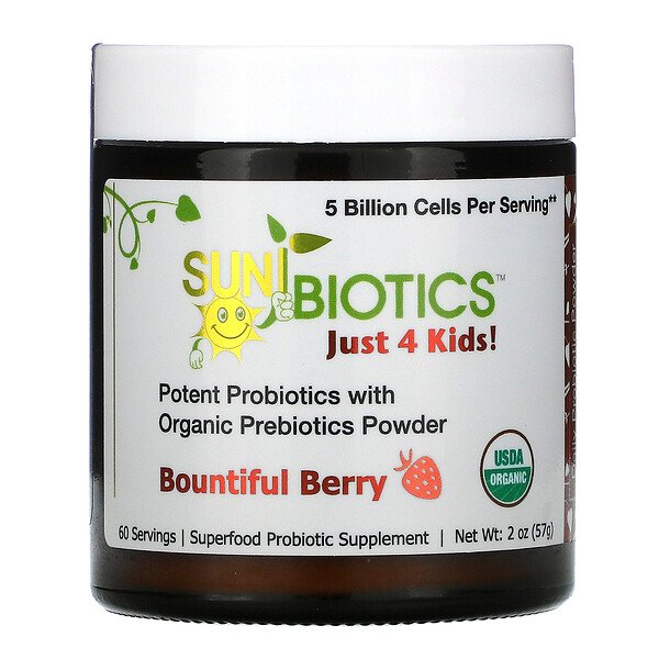 Sunbiotics, Just 4 Kids! Potent Probiotics With Organic Prebiotics ...