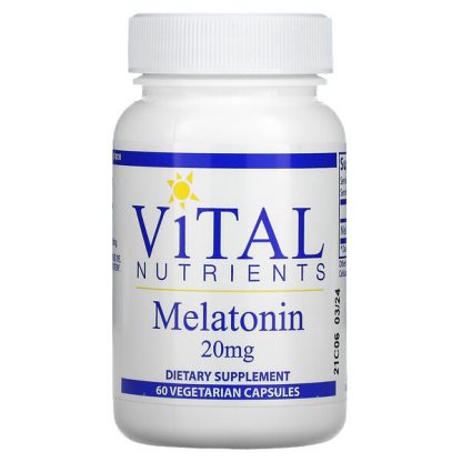 Vital Nutrients, Melatonin, 20 mg, 60 Vegetarian Capsules