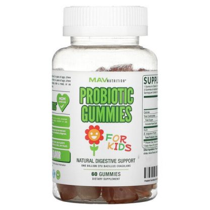 MAV Nutrition, Probiotic Gummies, For Kids, 1 Billion CFU, 60 Gummies