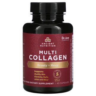 Dr. Axe / Ancient Nutrition, Multi Collagen, Beauty + Sleep, 45 Capsules