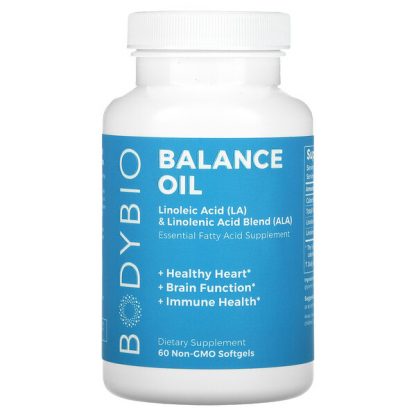 BodyBio, Balance Oil, Linoleic Acid (LA) & Linolenic Acid Blend (ALA), 60 Non-GMO Softgels