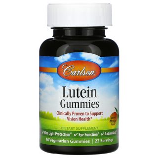 Carlson Labs, Lutein Gummies, Natural Mango, 46 Vegetarian Gummies