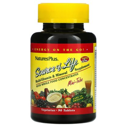 NaturesPlus, Source Of Life, Multi-Vitamin & Mineral Supplement with Whole Food Concentrates, 90 Mini-Tablets