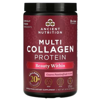 Dr. Axe / Ancient Nutrition, Multi Collagen Protein, Beauty Within, Guava Passionfruit , 9.74 oz (276 g)