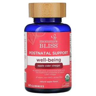 Mommy's Bliss, Postnatal Support Well-Being, Apple Cider Vinegar, Natural Apple, 60 Gummies