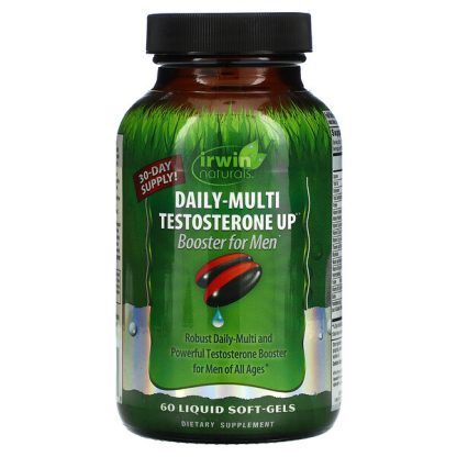 Irwin Naturals, Daily-Multi Testosterone Up Booster For Men, 60 Liquid Soft-Gels