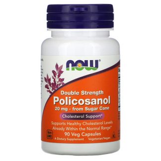 NOW Foods, Double Strength Policosanol, 20 mg, 90 Veg Capsules