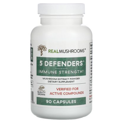 Real Mushrooms, 5 Defenders, Immune Strength, 90 Capsules