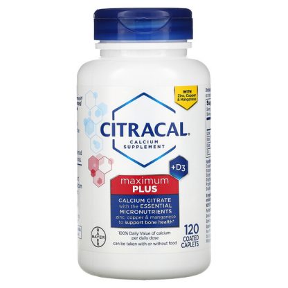 Citracal, Calcium Supplement + D3, Maximum Plus, 120 Coated Caplets