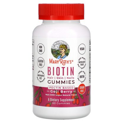 MaryRuth Organics, Biotin Gummies, Goji Berry, 60 Gummies