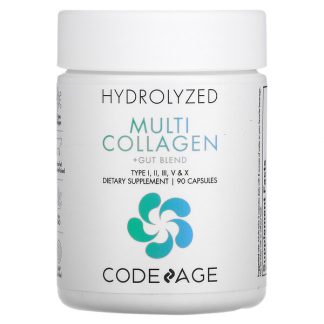 CodeAge, Hydrolyzed Multi Collagen + Gut Blend, 90 Capsules