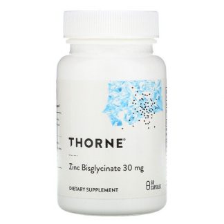 Thorne Research, Zinc Bisglycinate, 30 mg, 60 Capsules