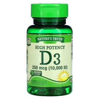 Nature's Truth, High Potency Vitamin D3, 250 mcg (10,000 IU), 100 Quick Release Softgels