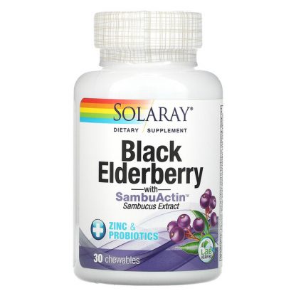 Solaray, Black Elderberry With SambuActin, 30 Chewables