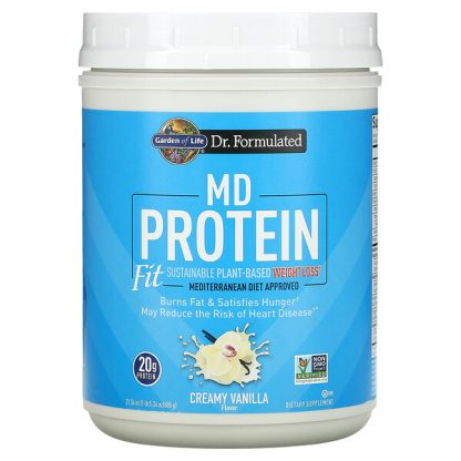 Garden of Life, MD Protein Fit, Sustainable Plant-Based Weight Loss, Creamy Vanilla, 21.34 oz (605 g)