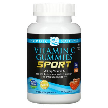 Nordic Naturals, Sport, Vitamin C Gummies, Tart Tangerine, 125 mg, 120 Gummies