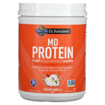 Garden of Life, MD Protein, Plant & Sustainable Salmon, Creamy Vanilla, 22.71 oz (644 g)